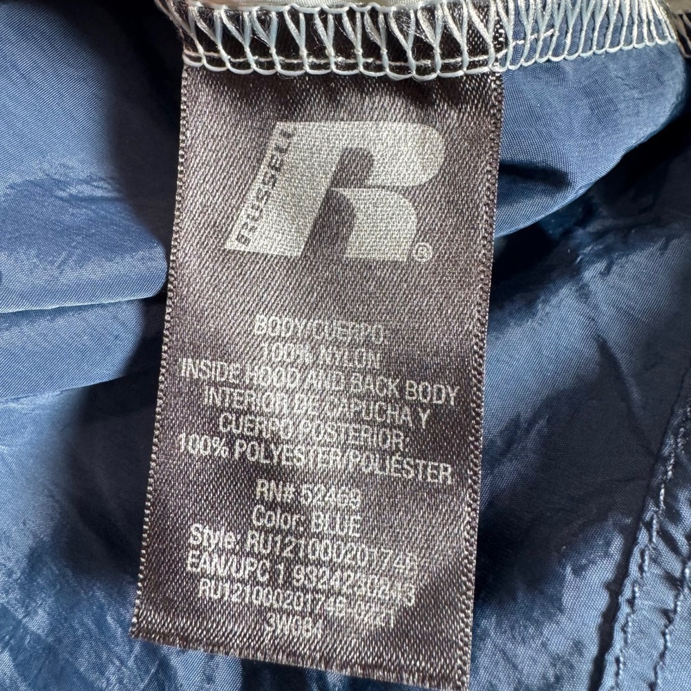 Russell Boys Blue Camo Colorblock‎ Windbreaker Jacket Hooded Full Zip - Picture 5 of 8